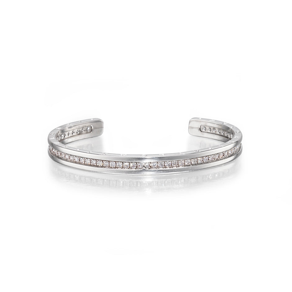 Bzero 18ct White Gold BVLGARI Open Bangle