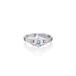 White gold ring with a diamond on a white background