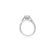 Charles Greig 18ct White Gold Leaf Motif Accents Diamond Ring on white background