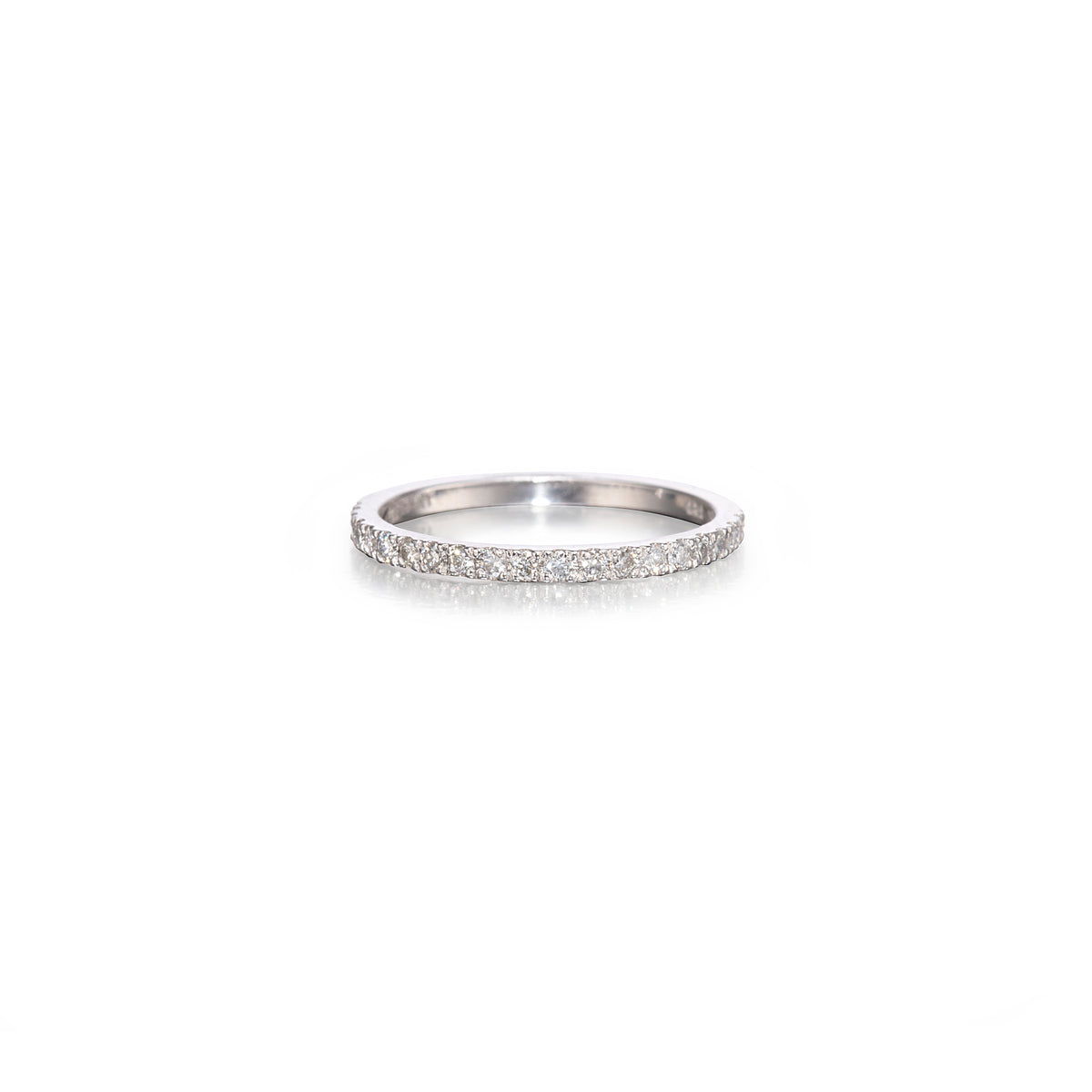 Cherry Design 18ct White Gold Half Diamond Eternity Ring on white background