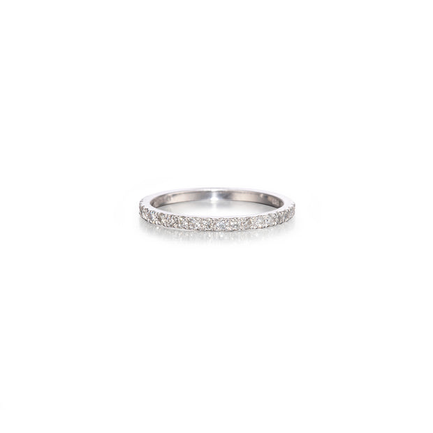 Cherry Design 18ct White Gold Half Diamond Eternity Ring on white background