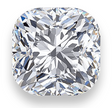 A cushion modified brilliant cut diamond with a clear and sparkling appearance.