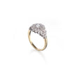 18ct White and Yellow Gold Two Tone Vintage Style with Milgrain Diamond Cluster Ring