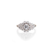 18ct White and Yellow Gold Two Tone Vintage Style with Milgrain Diamond Cluster Ring