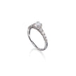 18ct White Gold Vintage Style  Double Claw Diamond Ring