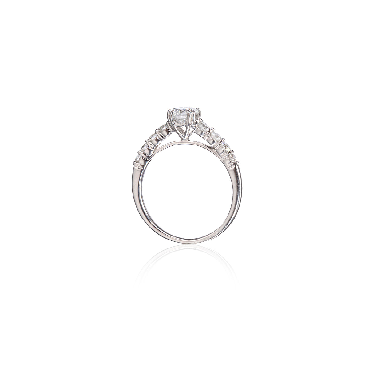 18ct White Gold Vintage Style  Double Claw Diamond Ring