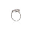 Vintage 18ct White Gold Art-Deco Triple Cluster Milgrain Diamond Ring