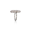 Vintage 18ct White Gold Art-Deco Triple Cluster Milgrain Diamond Ring