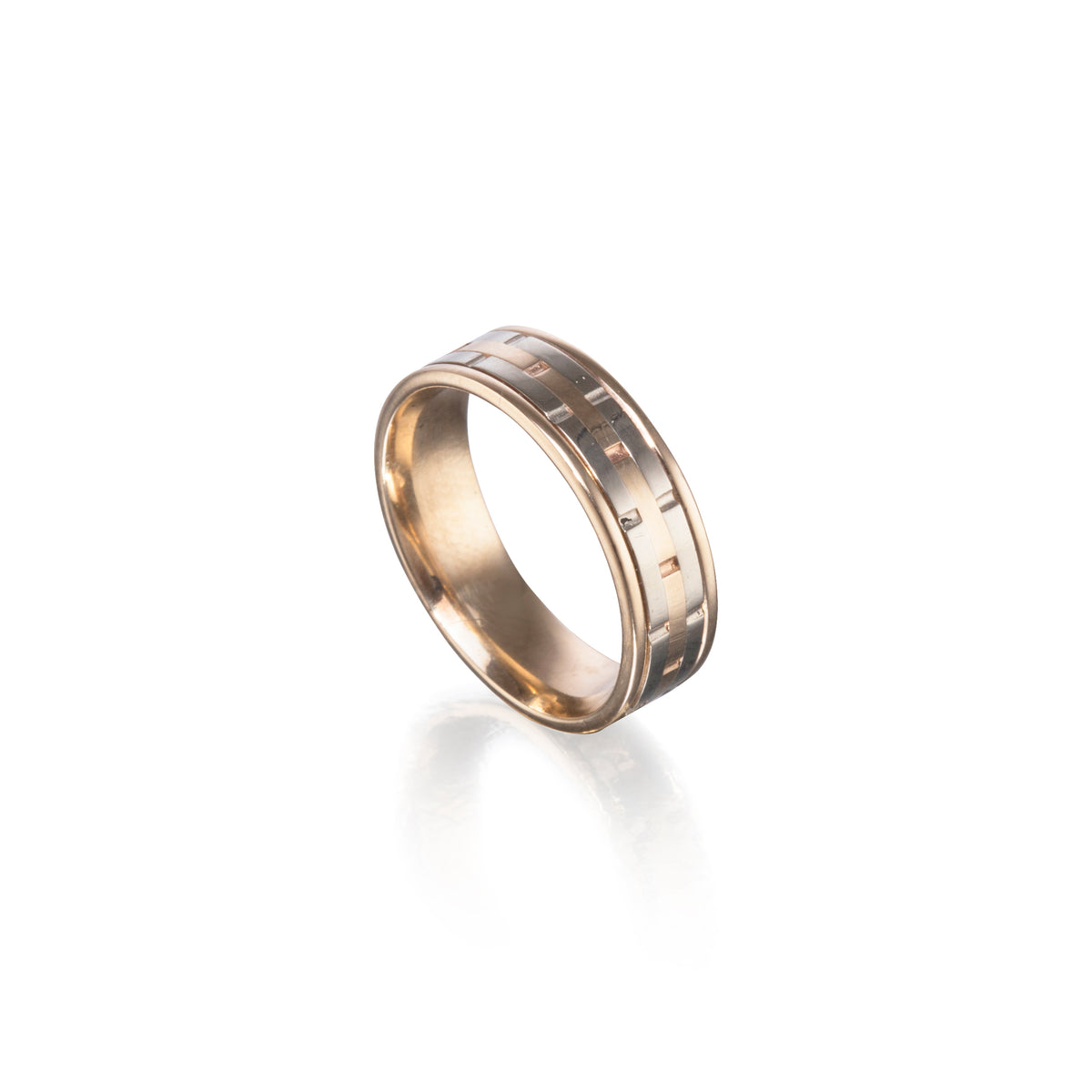 Lorraine Efune 9ct White and Yellow Gold Two-Tone Gents Band