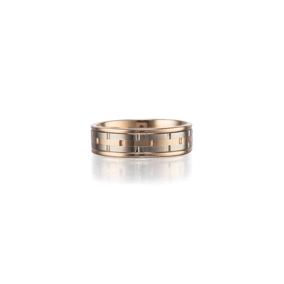 Lorraine Efune 9ct White and Yellow Gold Two-Tone Gents Band