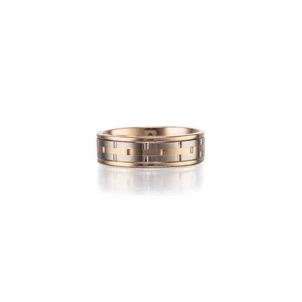 Lorraine Efune 9ct White and Yellow Gold Two-Tone Gents Band