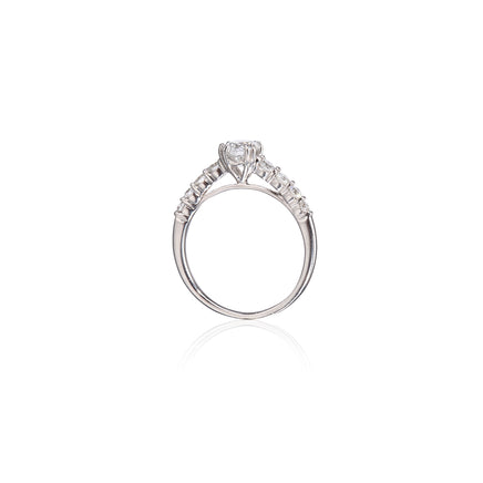 18ct White Gold Vintage Style  Double Claw Diamond Ring