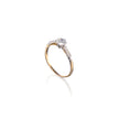 Vintage 18ct Two Tone White and Yellow Gold Solitaire Diamond Ring
