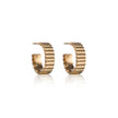 18ct Yellow Gold Hoop Earrings with Ribbed Detail