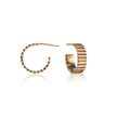 18ct Yellow Gold Hoop Earrings with Ribbed Detail