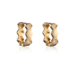 18ct Yellow Gold Hexagon Detail Huggie Earrings