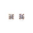 18ct Rose Gold 4 Claw Diamond Stud Earrings