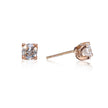 18ct Rose Gold 4 Claw Diamond Stud Earrings
