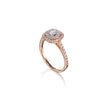14ct Rose and White Gold Two Tone Double Halo Ring