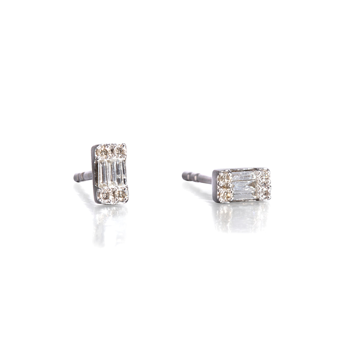 9ct White Gold Illusion Set Diamond Cluster Earrings