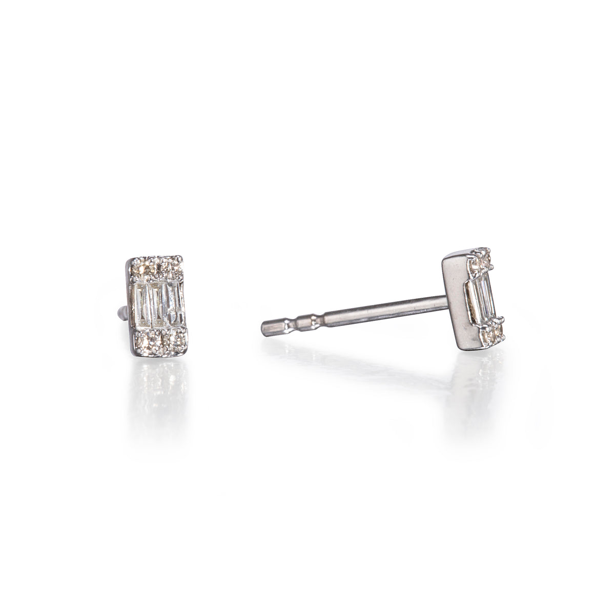 9ct White Gold Illusion Set Diamond Cluster Earrings