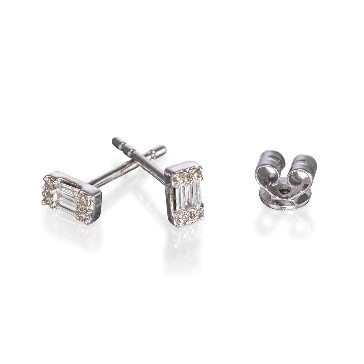 9ct White Gold Illusion Set Diamond Cluster Earrings