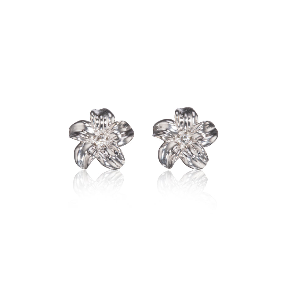 Jack Friedman 18ct White Gold Frangipane Earrings