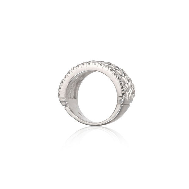 Jenna Clifford 9ct White Gold Edge Herringbone Diamond Ring