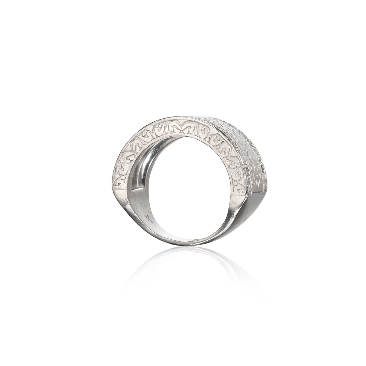 Jenna Clifford 9ct White Gold Milgrain and Floral Filigree Pattern Diamond Ring