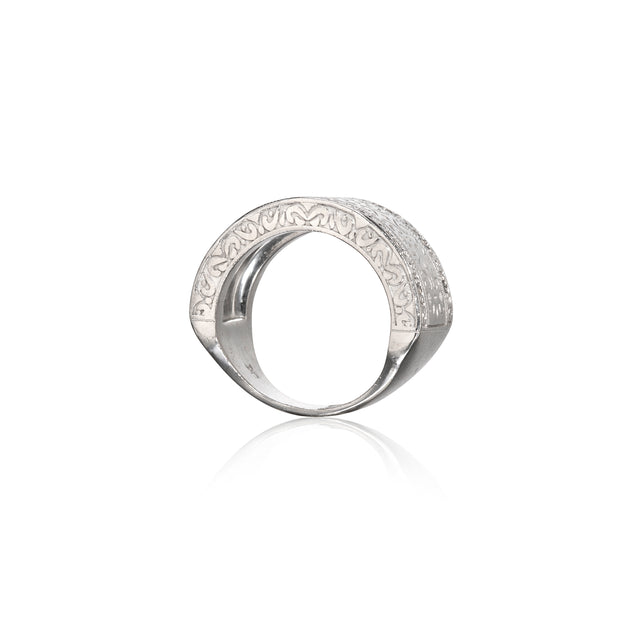 Jenna Clifford 9ct White Gold Milgrain and Floral Filigree Pattern Diamond Ring