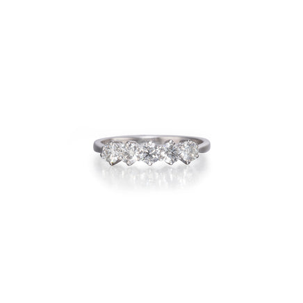 18ct White Gold Prong-Set Curved Basket Ring