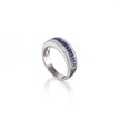 Jack Friedman 18ct White Gold Channel Set Sapphire and Pave Diamond Ring