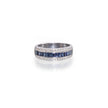 Jack Friedman 18ct White Gold Channel Set Sapphire and Pave Diamond Ring