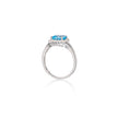 Browns 9ct White Gold Cushion Cut Topaz Halo Ring
