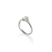 18ct White Gold Emerald and Baguette Cut Diamond Trilogy Ring