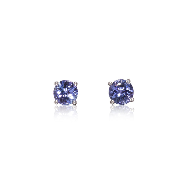 18ct White Gold Tanzanite Stud Earrings