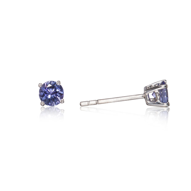 18ct White Gold Tanzanite Stud Earrings