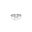 18ct White Gold Emerald and Baguette Cut Diamond Trilogy Ring