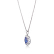 Browns 18ct White Gold Cluster Tanzanite and Diamond Pendant with a 18ct White Gold Chain