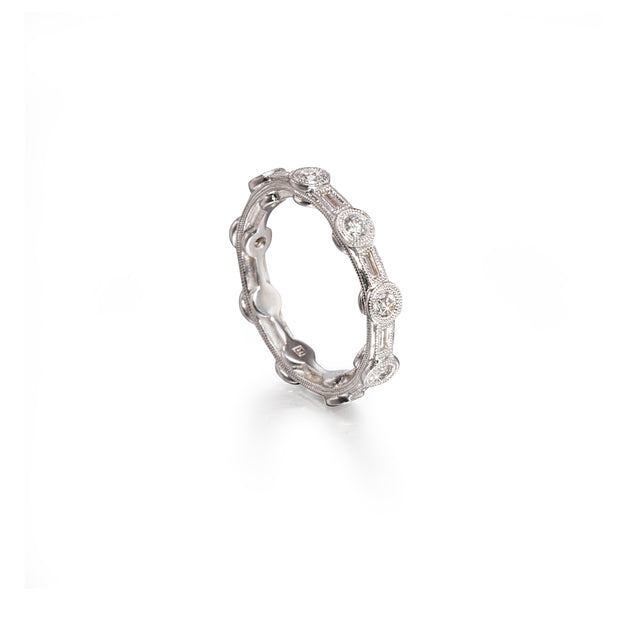 18ct White Gold Half Diamond Eternity Ring