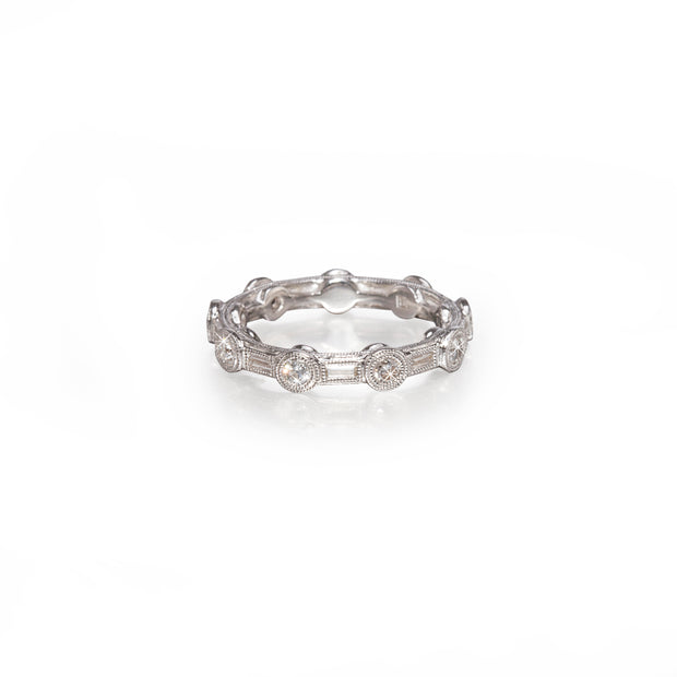 18ct White Gold Half Diamond Eternity Ring