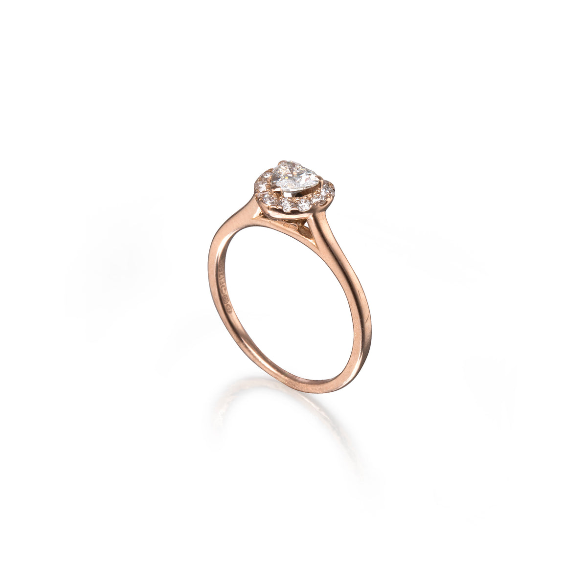 Browns 18ct Rose Gold Heart Diamond Halo Ring