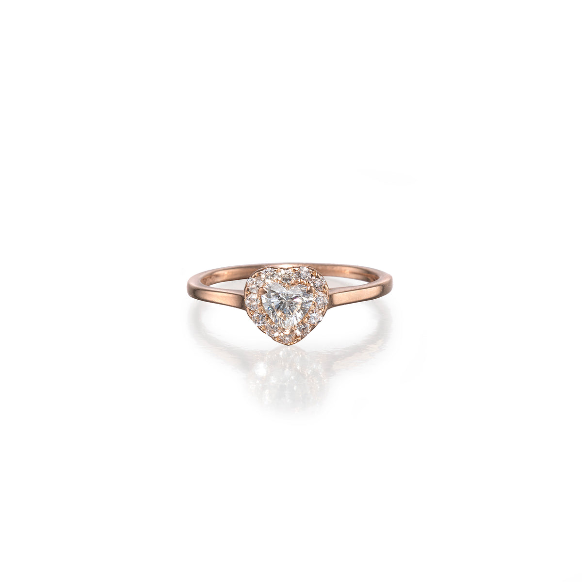 Browns 18ct Rose Gold Heart Diamond Halo Ring