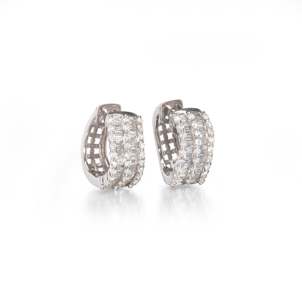 18ct white gold diamond huggie earrings South Africa