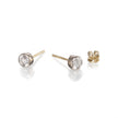 18ct White and Yellow Gold Bezel Stud Diamond Earrings