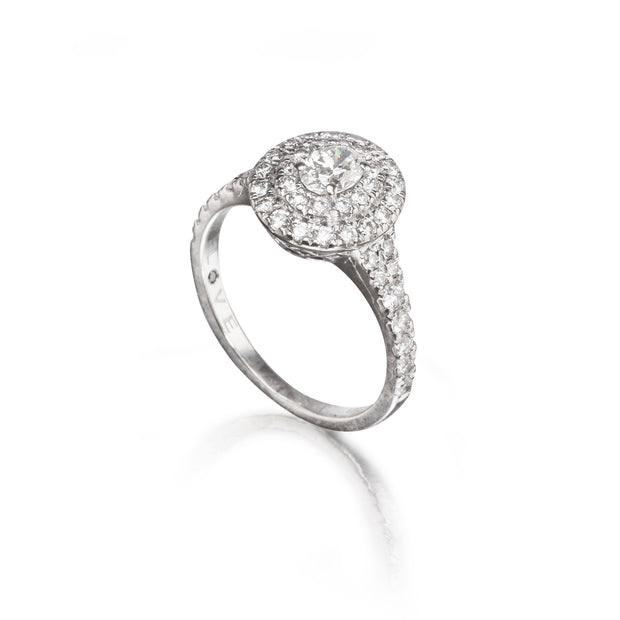18ct White Gold Diamond Halo Ring