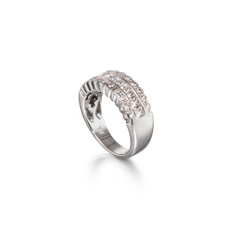 18ct White Gold Triple Row Diamond Eternity Ring