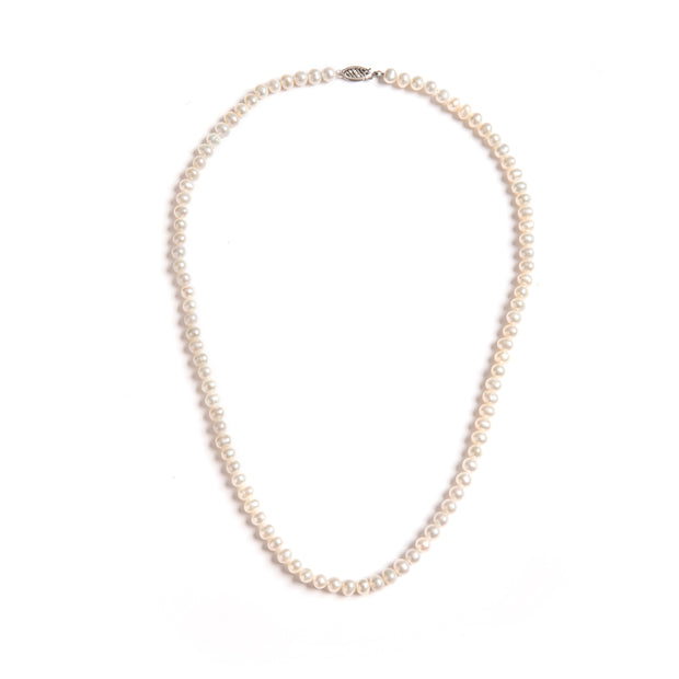 String of Fresh Water Secured with a 14ct White Gold Clasp