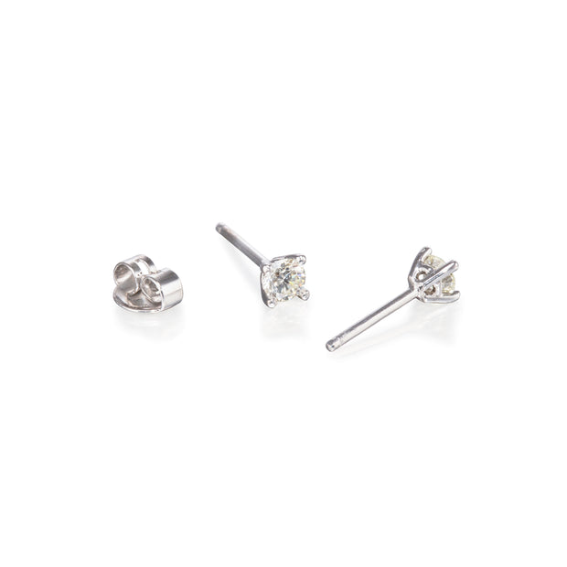 18ct White Gold Diamond Stud Earrings