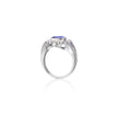 18ct White Gold Cushion Cut Tanzanite and Diamond Halo Ring